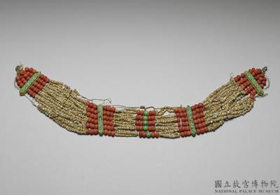 图片[2]-Women’s ornament of coral, turquoise, and pearls, Qing dynasty, 18th c., Tibetan work-China Archive